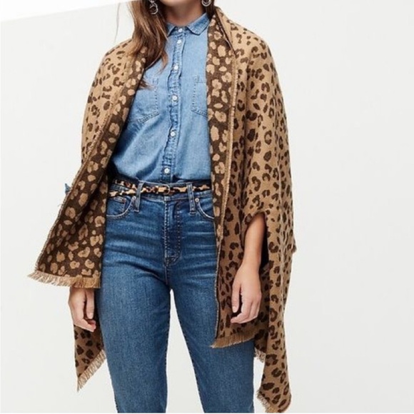 J. Crew Accessories - J. Crew Reversible Poncho Wrap Leopard EUC